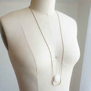 Ivory Stone Gold Pendant Necklace